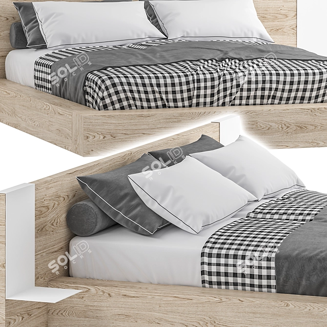 Modern Bed Design 3D Model with V-Ray 3D model image 2