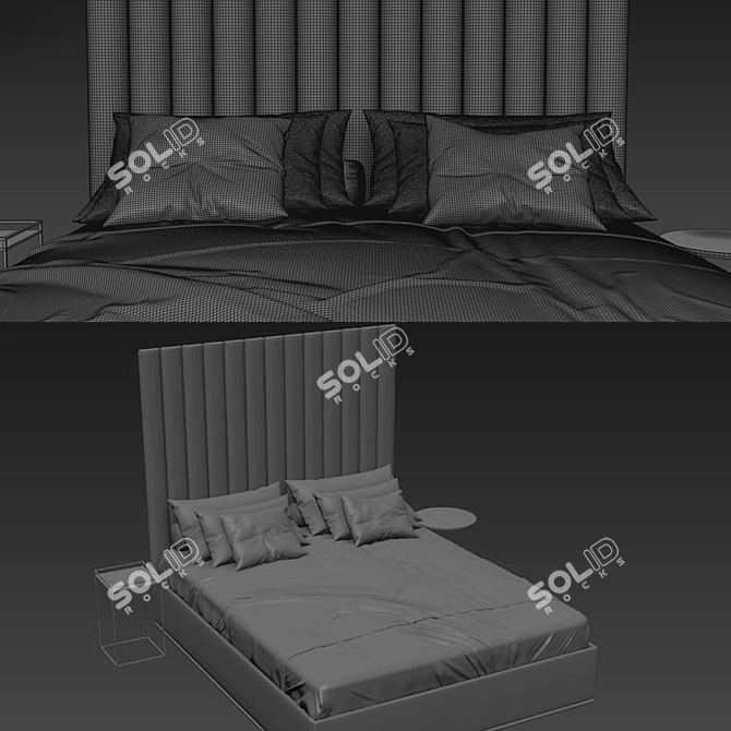 3D Bed Design Modeling with V-ray 3D model image 5