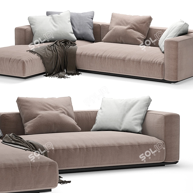 Stunning Grandemare Sofa: 270x205cm 3D model image 2