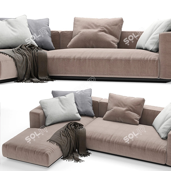 Stunning Grandemare Sofa: 270x205cm 3D model image 3