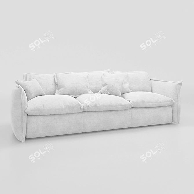 Italian Knit Sofa: Modern, Luxurious & Stylish 3D model image 4