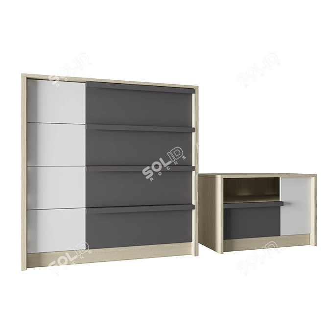 Arvo Weights Chest & Nightstand 3D model image 4