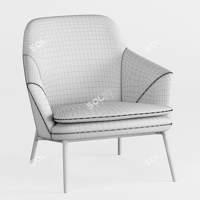 Contemporary Single Armchair: Sleek and Stylish 3D model image 2