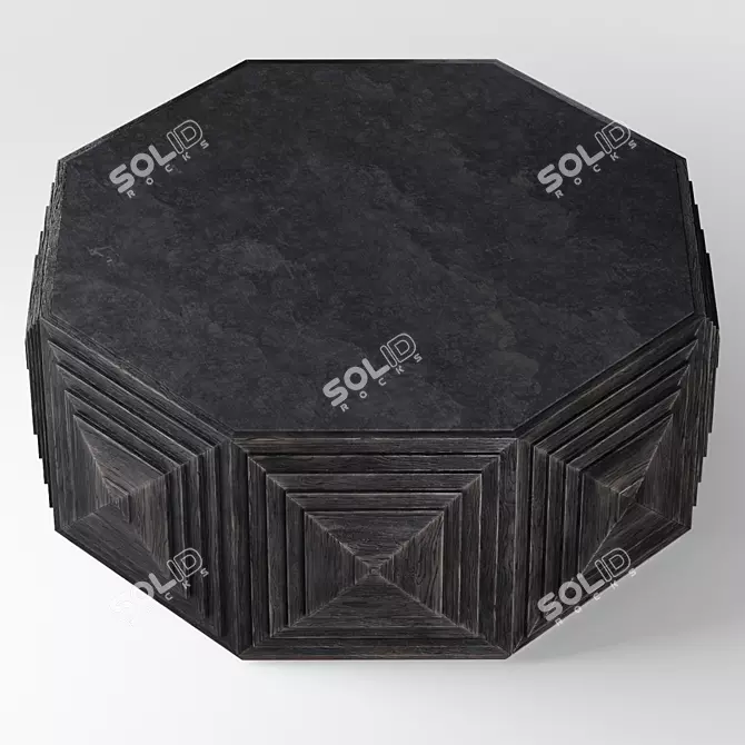 Textured Stone Coffee Table 3D model image 1