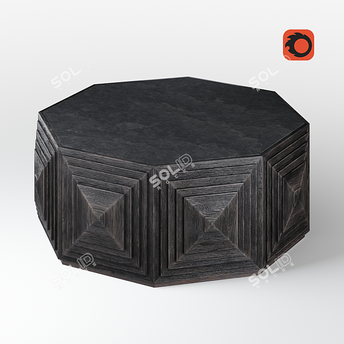 Textured Stone Coffee Table 3D model image 3