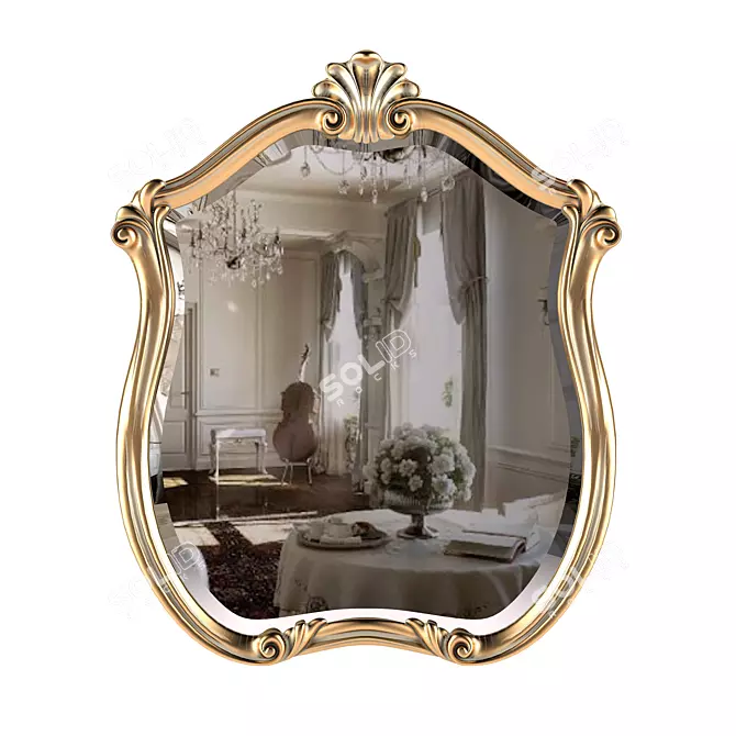 Vintage Style Decorative Mirror 3D model image 1