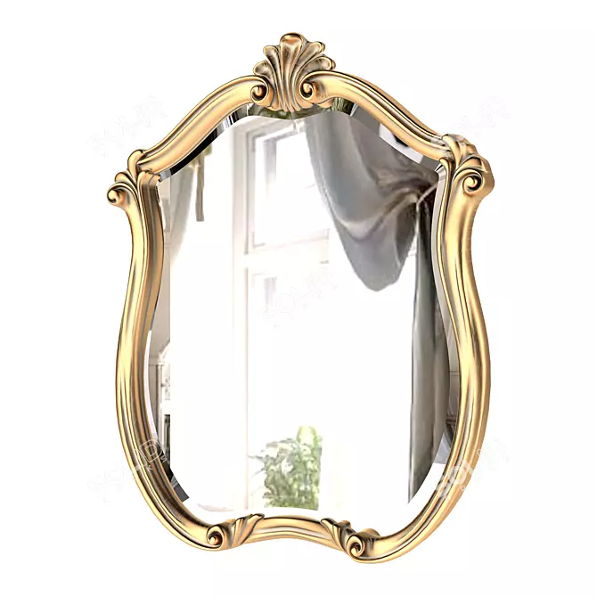 Vintage Style Decorative Mirror 3D model image 2