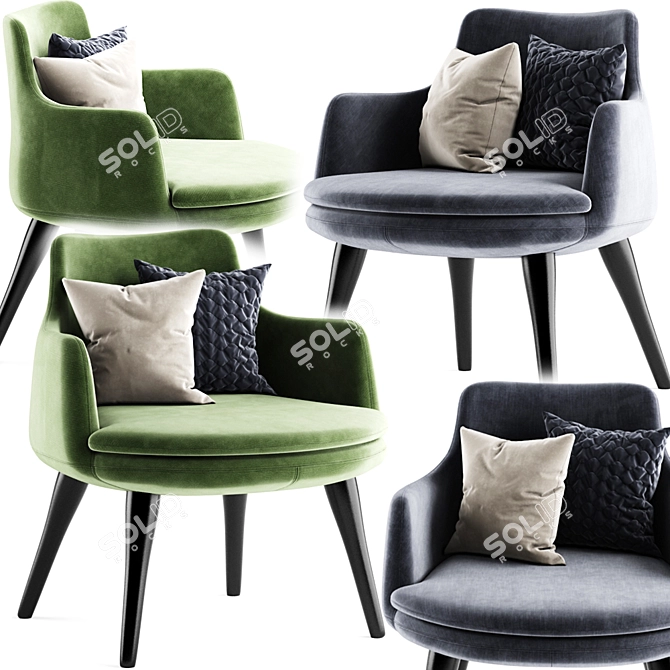 Contemporary Armchair: Sleek Design & Premium Quality 3D model image 1