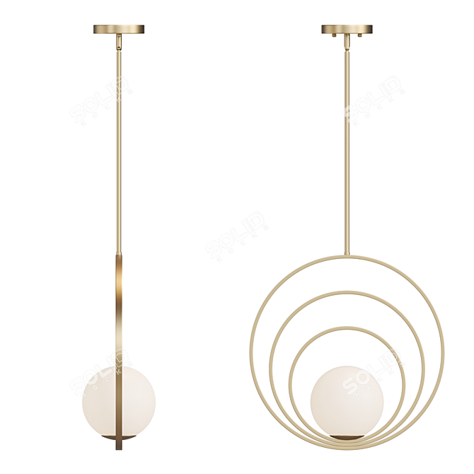 Scandinavian Glass Pendant Lamp 3D model image 1