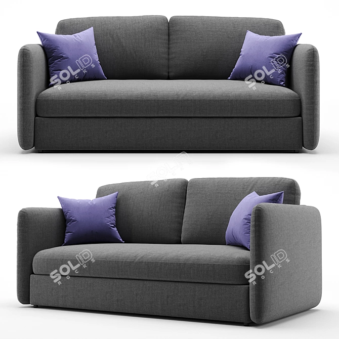 Sleek Fletcher Sofa 3D model image 1