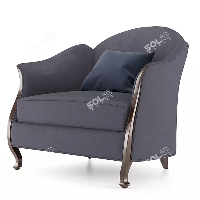 Elegant Neoclassical Armchair: Arrondie Christopher Guy 3D model image 2