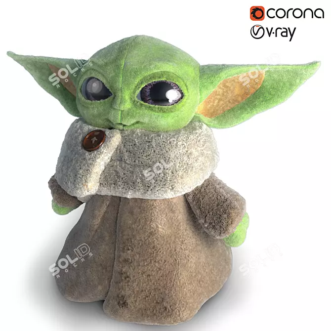 Galactic Guru: Yoda Mini Toy 3D model image 1