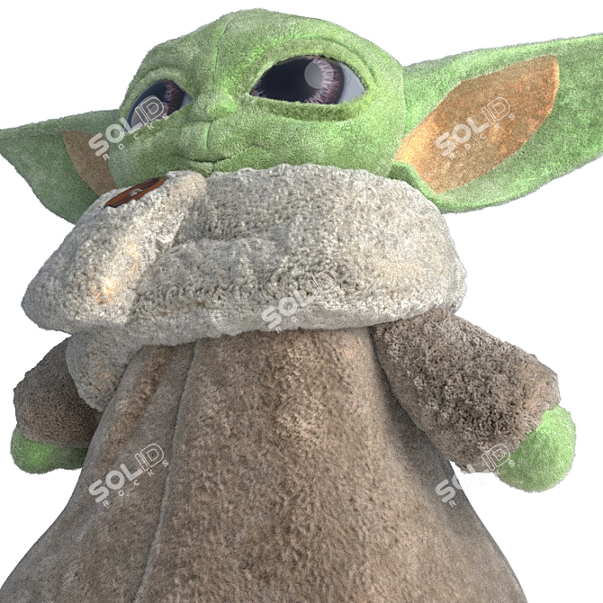 Galactic Guru: Yoda Mini Toy 3D model image 3