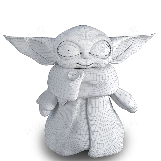 Galactic Guru: Yoda Mini Toy 3D model image 4