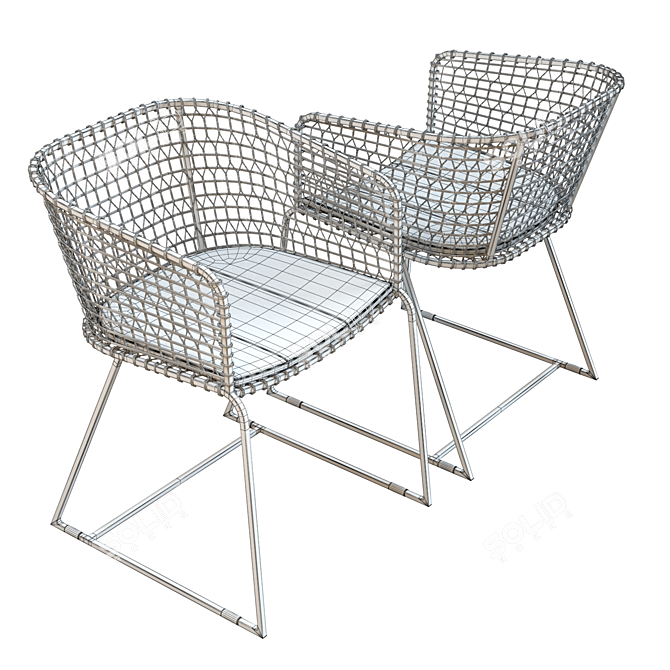 Sleek Tig Barrel Dining Chair 3D model image 3
