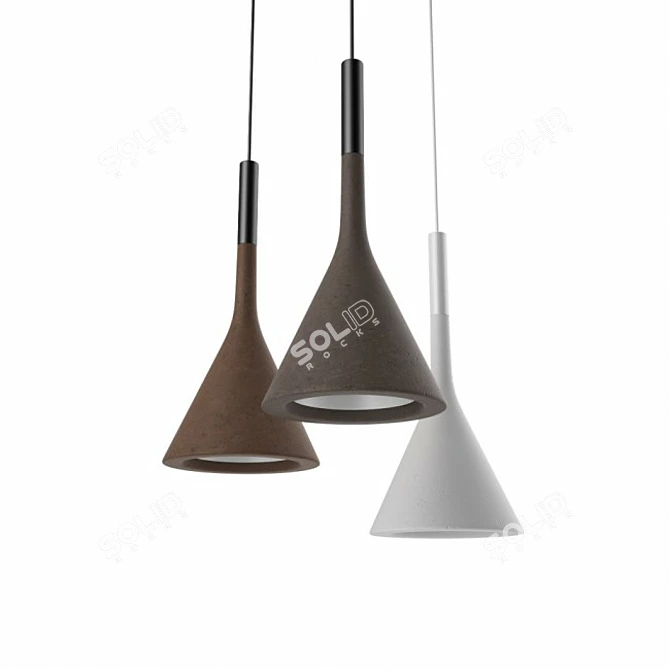 Elegant Black Pendant Lamp 3D model image 2