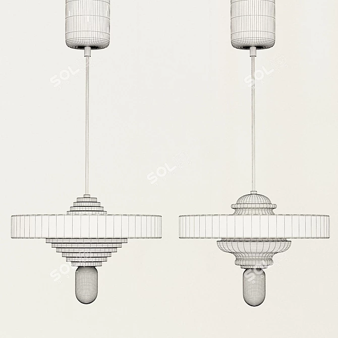 Elegant Pendulum Lights for Stunning Illumination 3D model image 2