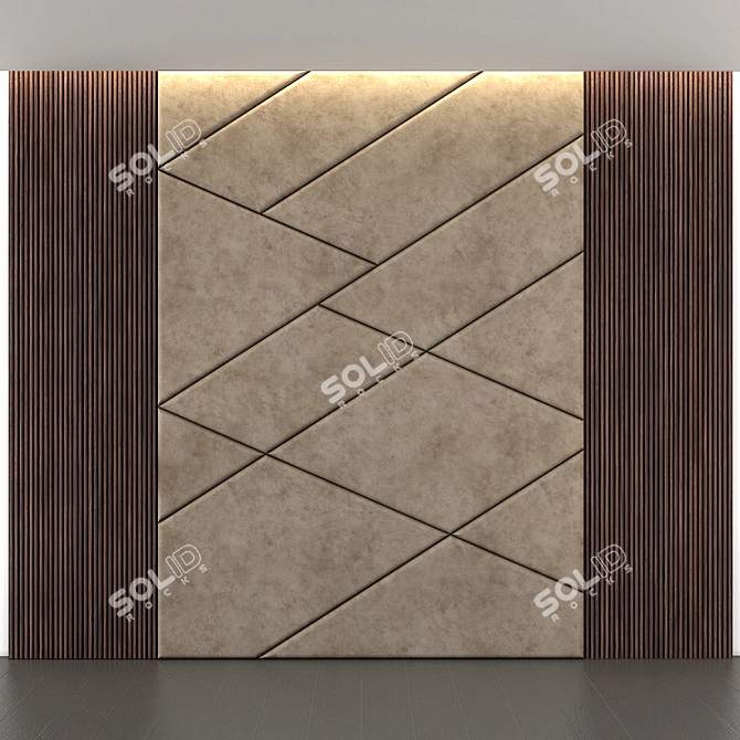 Elegant Stone Wall Design 3D model image 1