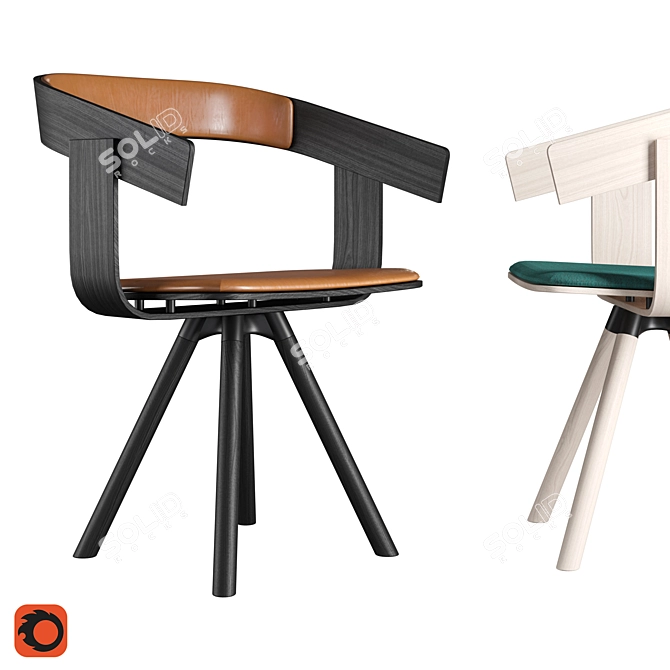 BuzziFloat: Minimalistic Chair with a Strong Graphic Identity 3D model image 2