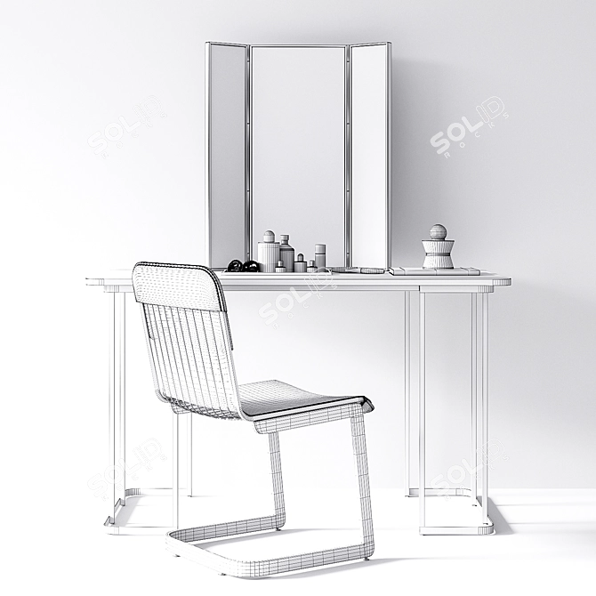 Modern Vanity Set - CB2 Dressing Table 3D model image 3