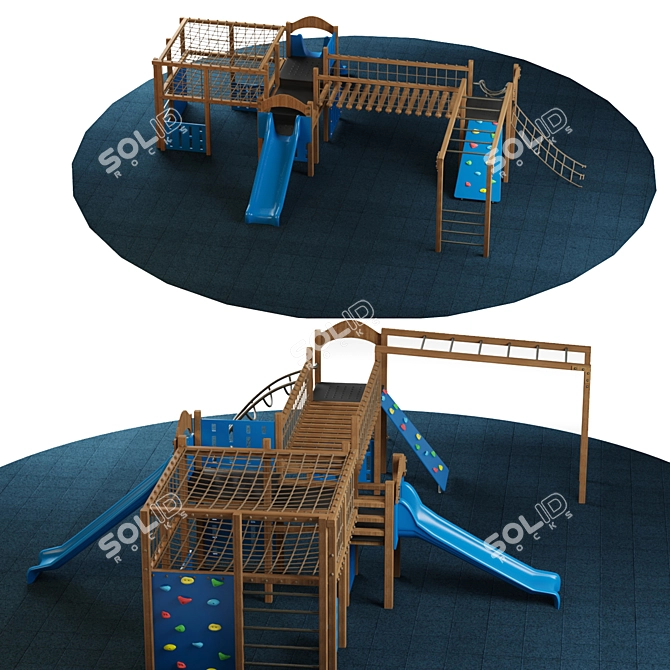 Ultimate Kids Playground Set: Slide & Climbing Fun 3D model image 4