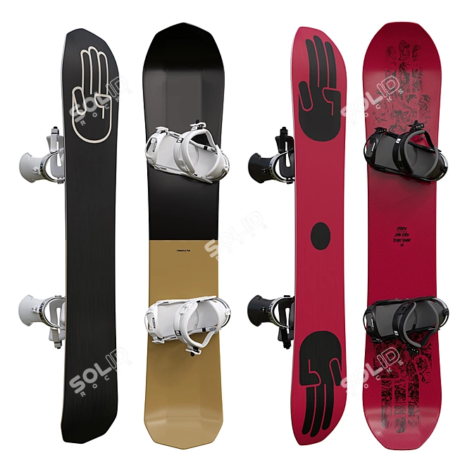 Bataleon Snowboards with Drake Reload Bindings 3D model image 1