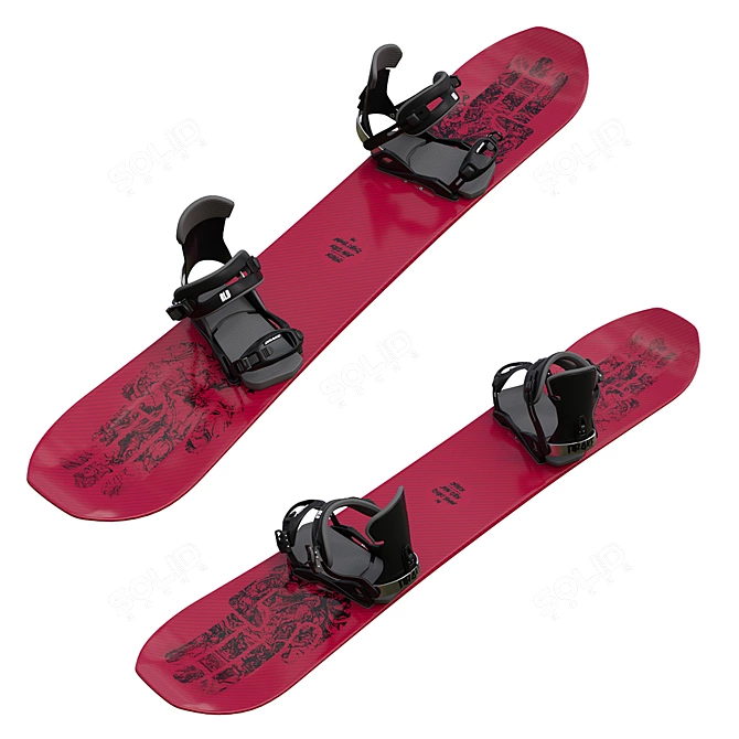 Bataleon Snowboards with Drake Reload Bindings 3D model image 3