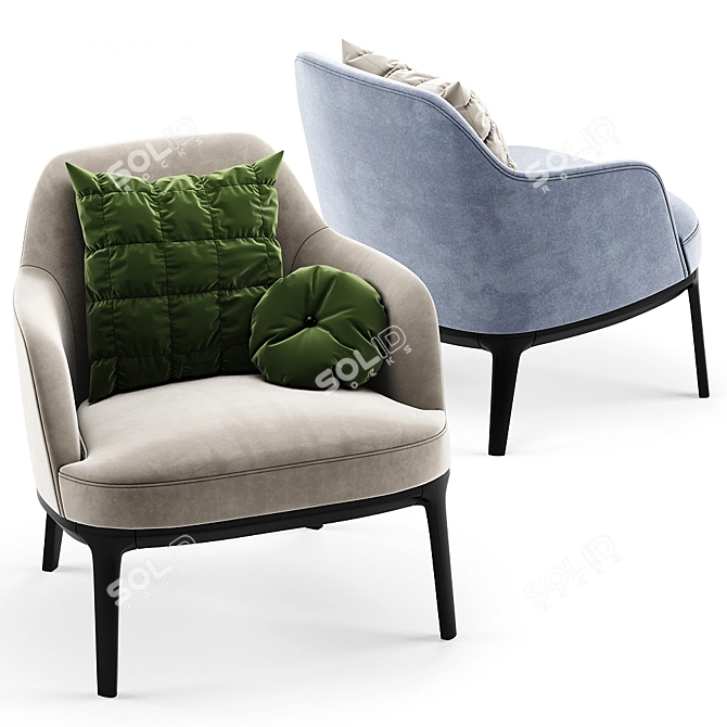 Stylish Poliform Jane Armchair 3D model image 3