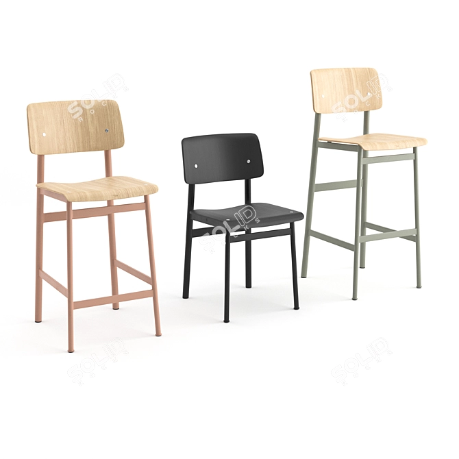 Stylish Loft Chairs by Muuto 3D model image 2