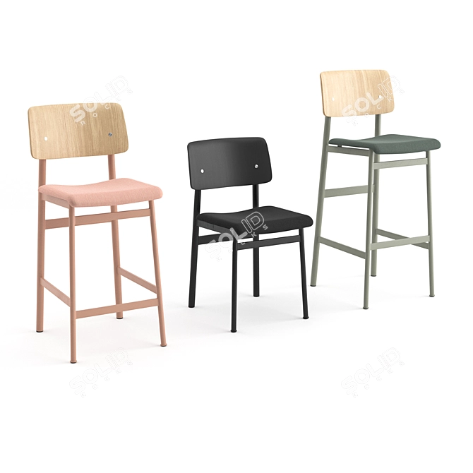 Stylish Loft Chairs by Muuto 3D model image 3