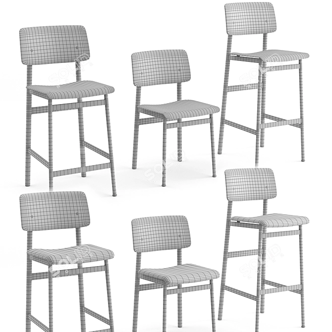 Stylish Loft Chairs by Muuto 3D model image 5