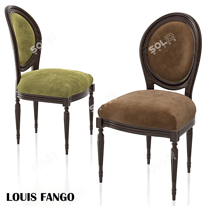 Elegant Fango Velvet Chair 3D model image 1