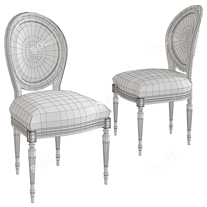 Elegant Fango Velvet Chair 3D model image 2