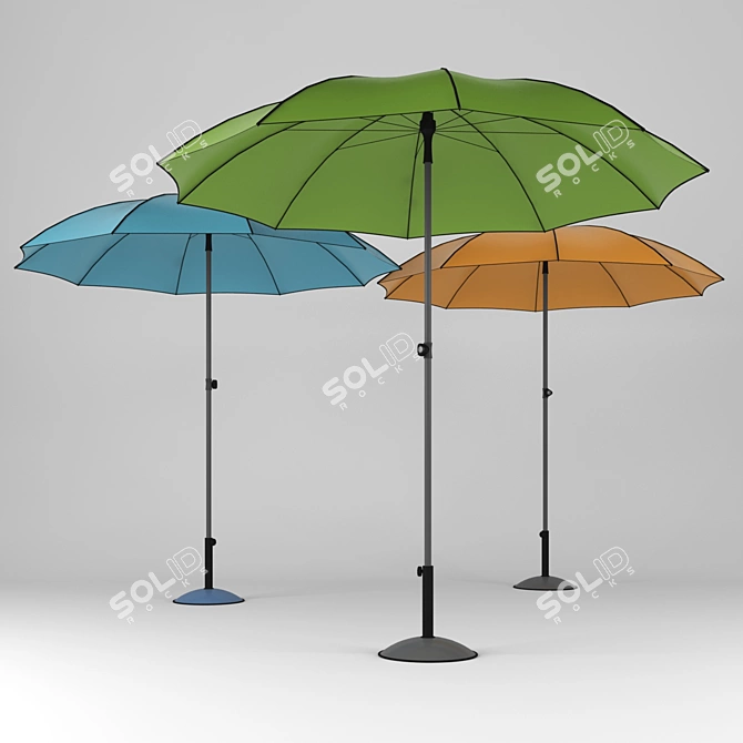 Modern Round Bogota Adjustable Umbrella 3D model image 2