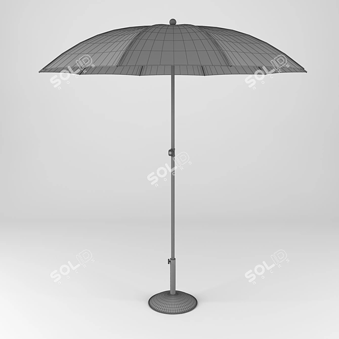 Modern Round Bogota Adjustable Umbrella 3D model image 3
