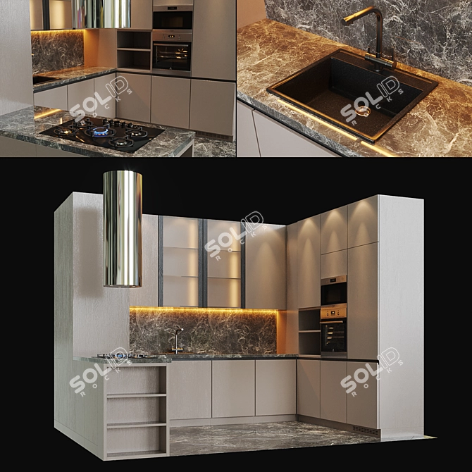 Sleek Kitchen Essentials Set 3D model image 1