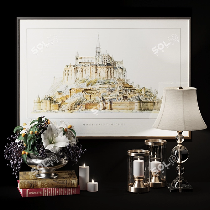 Elegant Engraved Decor Set 3D model image 1