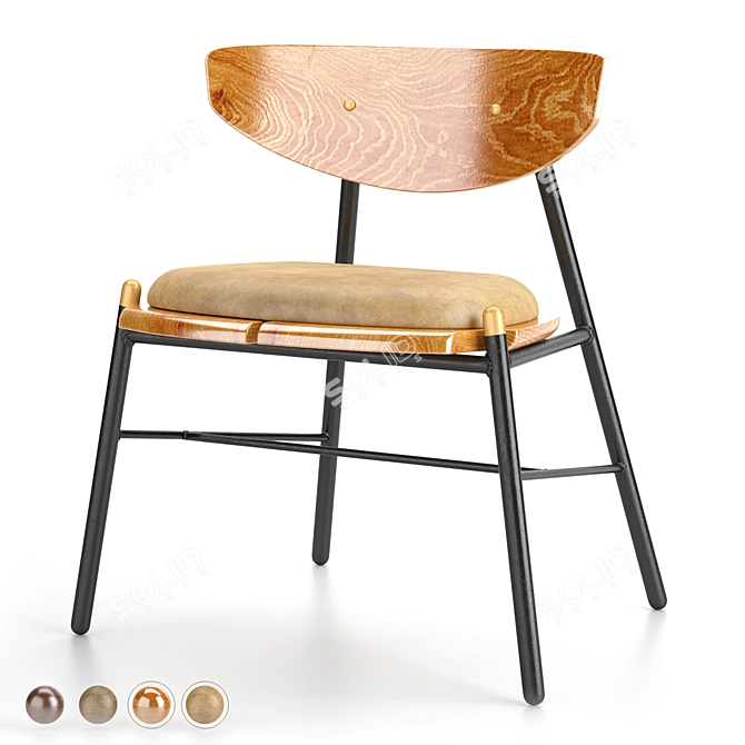 Industrial Elegance: Kink Dining Chair 3D model image 3