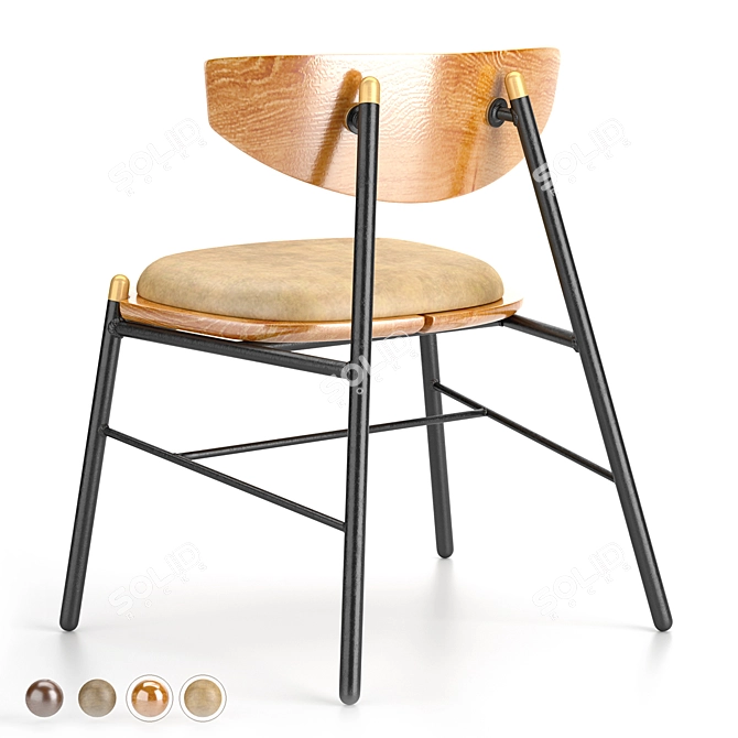 Industrial Elegance: Kink Dining Chair 3D model image 4