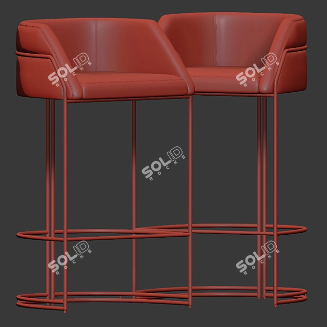 Retro Chic Bar Set with Deja Vu Stool 3D model image 3