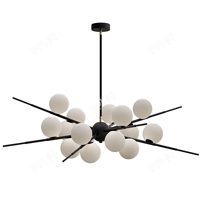 LED Glass Ball Chandelier: Modern & Luxurious Indoor Ceiling Pendant Light 3D model image 1