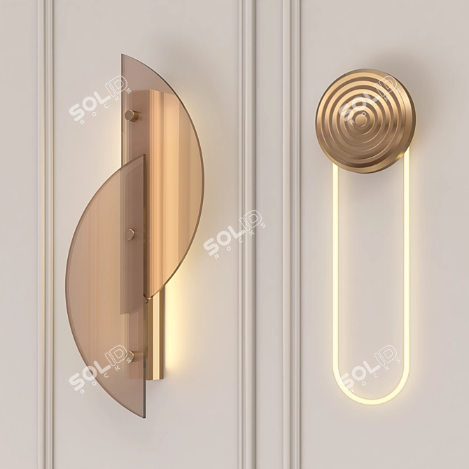 Title: Contemporary Wall Lamp - Download Now! 3D model image 1