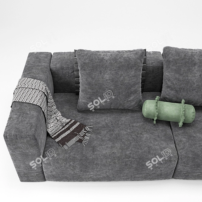 Elegant Square Design Sofa: Bellagio 3D model image 4