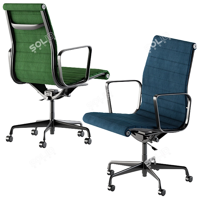 Vibrant Office Chair: Green & Blue 3D model image 1