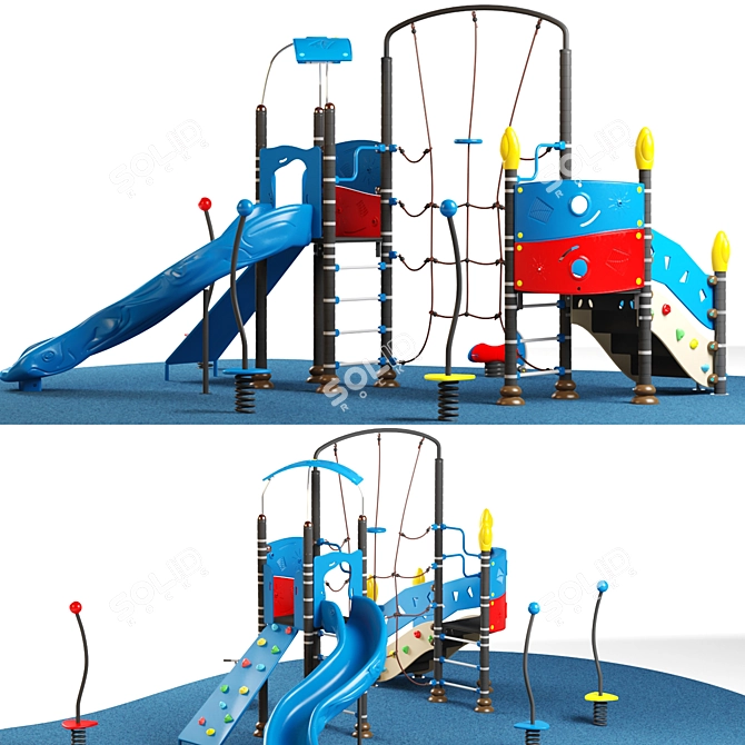 Ultimate Slide Climbing Playground Set 3D model image 1