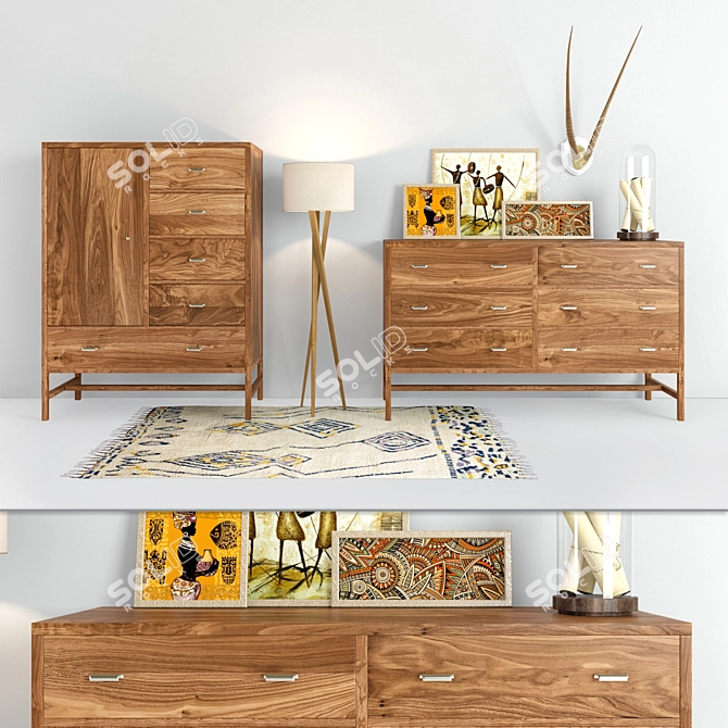 Berkeley Dressers - 3-Piece Living Set 3D model image 1