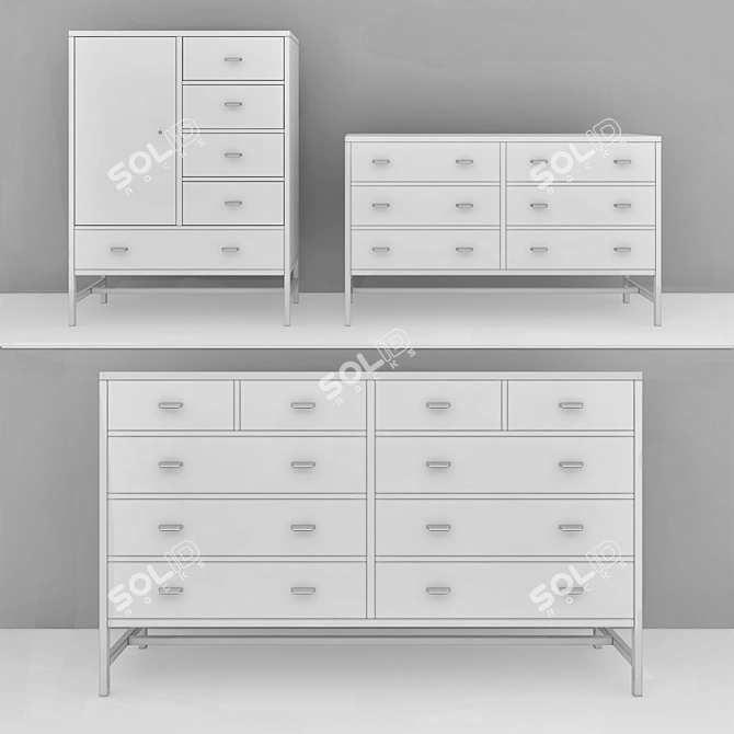 Berkeley Dressers - 3-Piece Living Set 3D model image 4