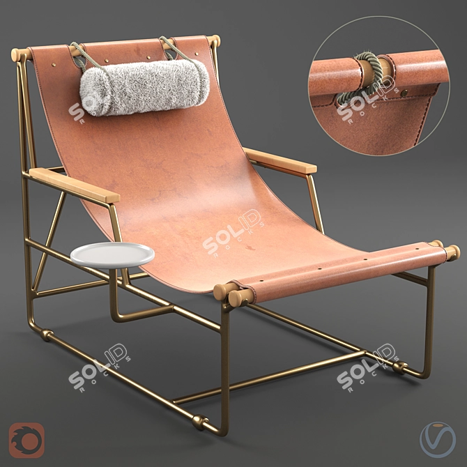 Cozy Relaxation: Sling Chair 3D model image 1