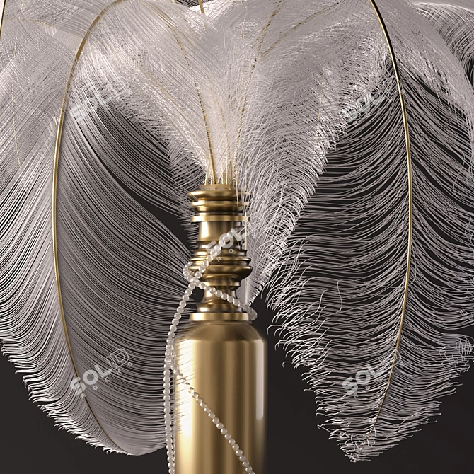 Elegant Ostrich Feather Centerpiece 3D model image 2