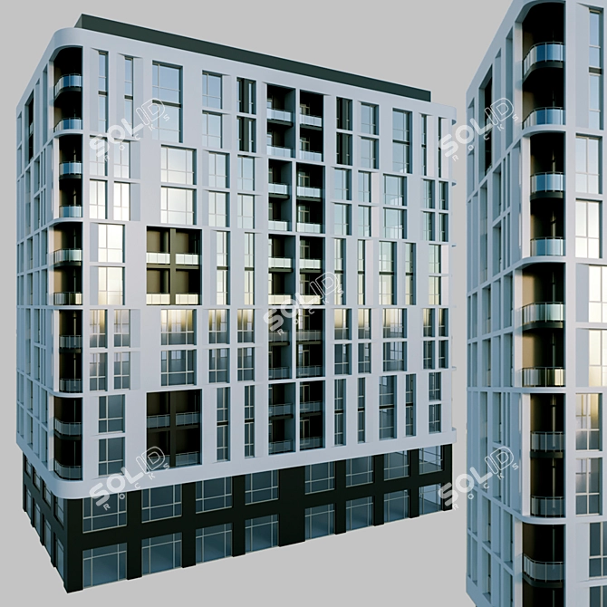 Versatile Residential Building: 3 Types 3D model image 2